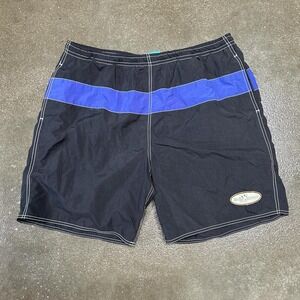 Vintage Y2K Big Dogs XL Black Striped Mesh Lined Athletic Board Surfing Shorts